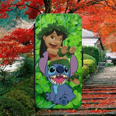 Lilo And Stitch Ohana Family Flip Wallet Phone Case For Iphone Samsung Huawei • £11.99