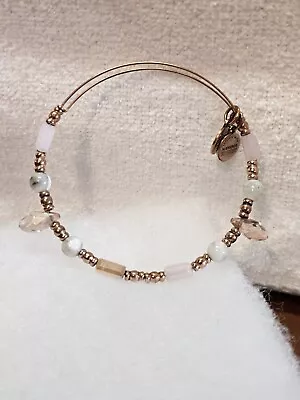 Alex Ani  Because I Love You   Rose 🌹 Gold Beaded Retro Bangle Charm Bracelet  • $3.59