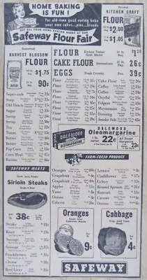 Vintage 1945 SAFEWAY Grocery Store Newspaper Print Ad • $9.97