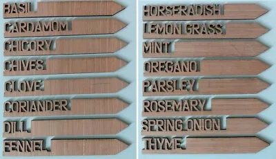 £4.95 • Buy HERB PLANT MARKERS X16 Or CHOOSE YOUR OWN - 100% FSC WOOD (well Managed Forests)