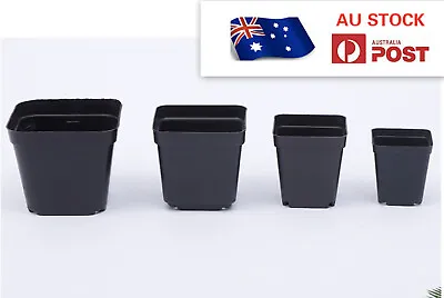 $34.99 • Buy 10/20/50/100pcs Plastic Plant Flower Square Pots Nursery Seedling Container
