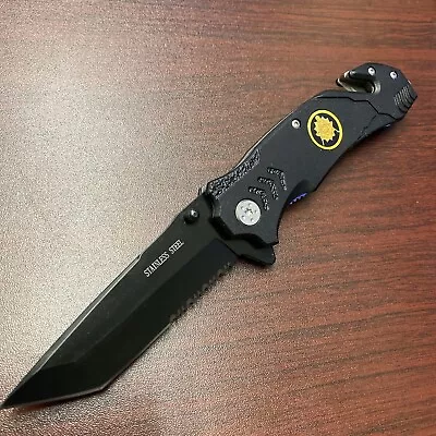 New Masonic Mason Tactical Folding Blade Black Pocket Knife Emergency Hunting • $17.99