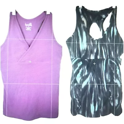 Kyodan Marika LOT Women Fitness Top Small Racer Back Black LOT OF TWO TANKS • $12.99