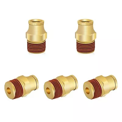 3/8  DOT Brass Push To Connect Air Line Fittings 5 PCS 3/8  OD Tube X 3/8  NP... • $42.40