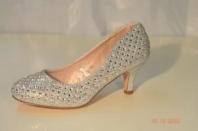 Evening Prom Luxery Rhinestone Low Heel Shoes For Women [BERTHA 9] • £46.71