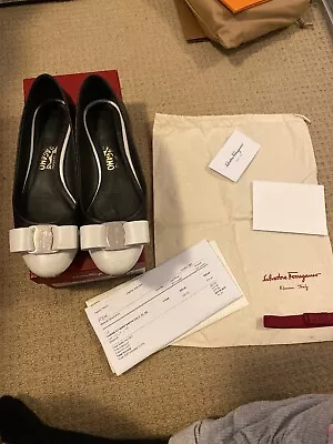 Salvatore Ferragamo Varina Ballet 8.5C Black • $100