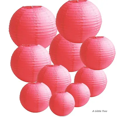£13.99 • Buy 12PCs RED Mix Size Paper Lantern Lanterns Chinese New Year Party (8 ~14 )
