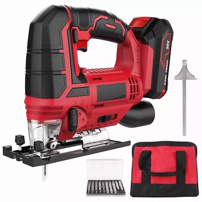 Meterk L11346A 20V Cordless Jig Saw Kit With 2.0Ah Battery And 10 Blades Kit Sto • $71.99