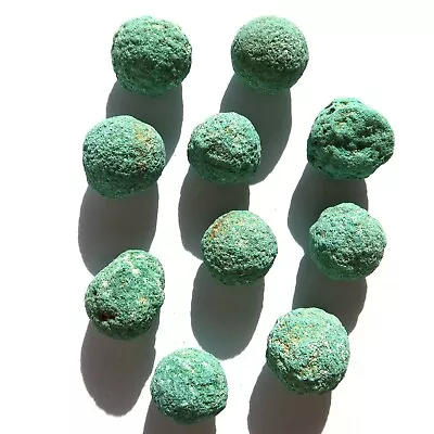 Lot Of 5 Malachite Puff Ball Spheres  Round Specimen Utah   70 Grams   BGLot19 • $12.18