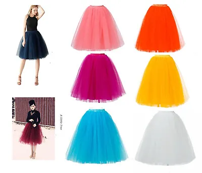 Woman Tutu Skirts Fancy Dress Girls Long Skirt Underskirt Petticoats (5 Layers) • £18.99