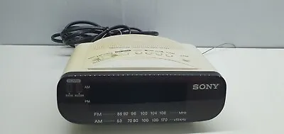$24 • Buy Retro Sony Dream Machine ICF-C212 Clock Radio White Player Works AM/FM