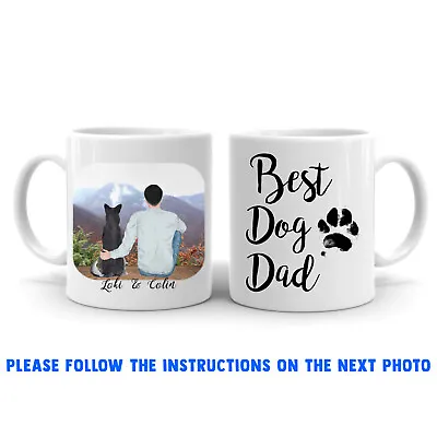 Personalised Dog Dad / Dog And Owner 11oz Mug Christmas/ Birthday Present • £8.99