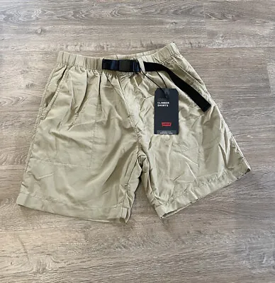 Levi's Mens Summer Climber Shorts Tab Belt Shorts Beige S Levis Mens Short • £10.99