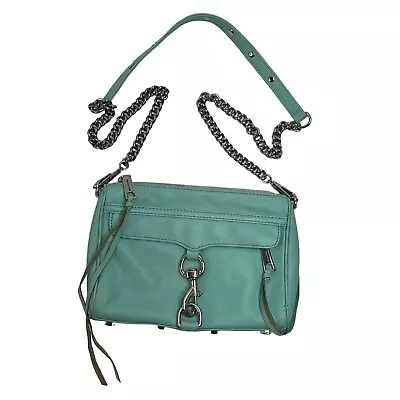 Rebecca Minkoff Mini MAC Crossbody Purse Bag Turquoise Robins Egg Blue Tasseled • £28.94