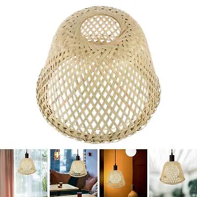 Bamboo Woven Pendant Light Shade Cover For Lamp Holder Bedroom Restaurant • £9.04