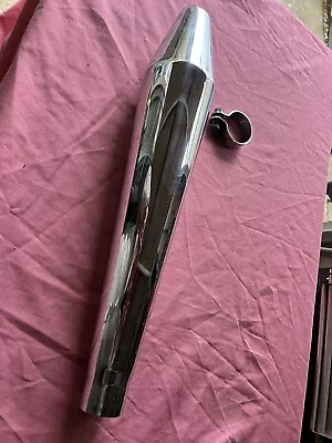 Universal Chrome Custom Megaphone Motorcycle Exhaust Silencer Cafe Racer • £5