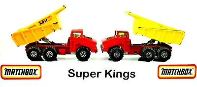 2 X Various Color Matchbox K-4 BIG Tipper Truck W OLD Type Working Tipper Action • $13.83