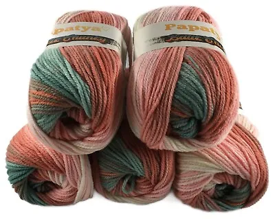 Rainbow Wool Pack 5 X 100g Papatya Batik Yarn Wool Crochet Chunky  Shade 104 • £16