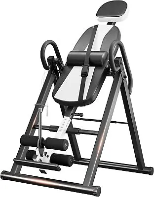 Gravity Inversion Table Stretcher Machine Fitness Therapy Back Pain Relief White • $129.98