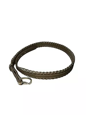 DunDee Full Grain Cowhide Unisex Belt Metallic Whip Stitching Sz 32 • $28