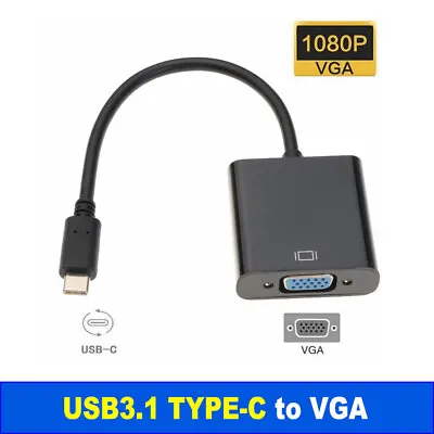 Type C USB 3.1 USB C Male To VGA Female Converter Cable For Macbook Chromebook • $11.95