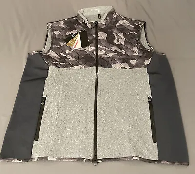 Greyson Golf Vest Huron Quilted Full Zip XXL Camo Gray NWT MSRP $185 • $78.83