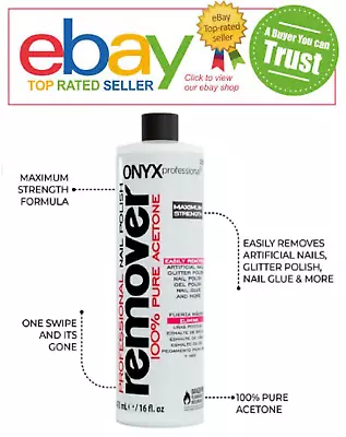 Onyx Professional 100% Pure Acetone Maximum Strength Nail Polish Remover Bottle • $5.49