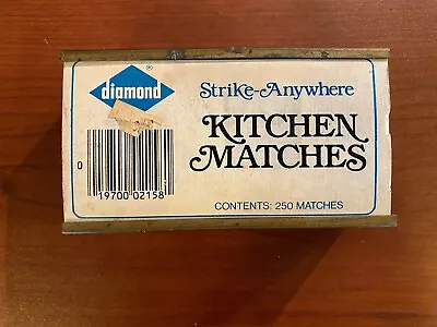 Vintage Brass Match Box Holder Striker Includes Diamond Kitchen Matches • $7.99