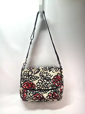 Coach Purse Poppy Daisy Floral Graffiti Messenger Tote Red Black White 10  X 14  • $67