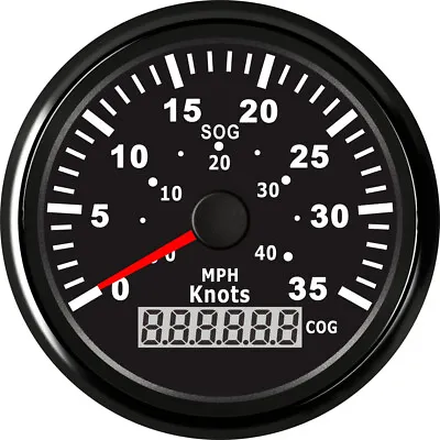 85mm Black GPS Speedometer 40MPH 35Knots For Car Truck Motorcycle Marine Red LED • $110.76