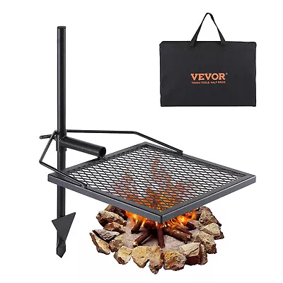 VEVOR Swivel Campfire Grill Heavy Duty Steel Open Fire Cooking Grate Adjustable • $44.99