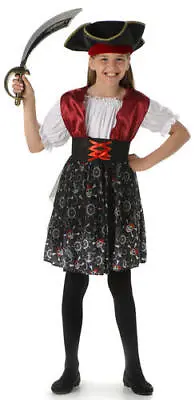 Pirate Beauty Girls Fancy Dress Caribbean Buccanner Kids Book Day Costume Outfit • £5.99