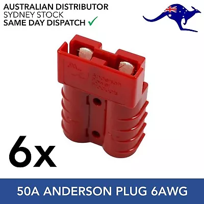 $27.95 • Buy 6 X Genuine Anderson APP SB50 Power Plug Cable Connector 6AWG 50AMP IP64 Red
