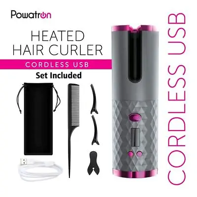 £28.95 • Buy Rechargeable Hair Curler LCD Ceramic Cordless Auto Rotating Waver Curling Iron