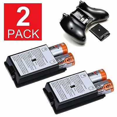 $5.89 • Buy 2-Pack AA Battery Back Cover Case Shell Pack For Xbox 360 Wireless Controller