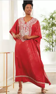 Ashro Red Ethnic African American Pride Chiome Long Caftan Dress Unisex OSFM • $12.79