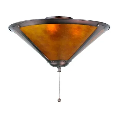 Meyda Lighting 16 W Van Erp Amber Mica Fan Light Fixture Amber Mica - 38059 • $230.40