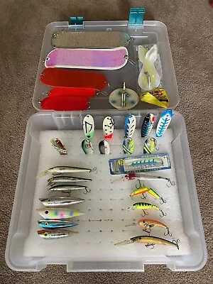 30 Pcs Great Lake Trout/Salmon Lure & Dodger/Flasher With Deep Spoon Tackle Box • $40