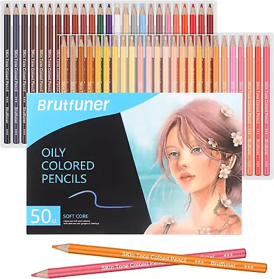 Colouring Pencils For Adult Colouring50 Coloured Pencils SetQuality Soft Core • £15.82