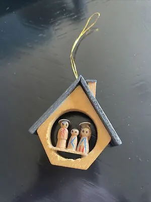 Vintage Wooden Miniature Nativity Made In USA  Jesus Christmas • $10.99