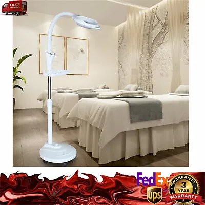 16X Diopter Floor Stand Rolling Magnifier LED Lamp Glass Magnifying Light Facial • $45