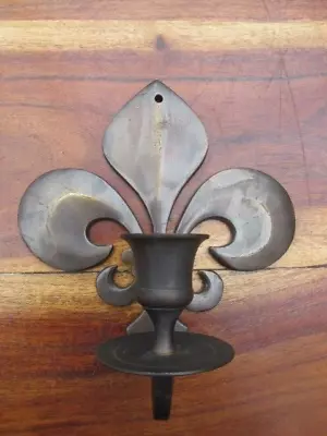 Fleur De Lis Wall Candle Holder Sconce Brass Bronze? • £7.99