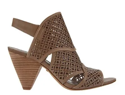 Vince Camuto Nubuck Perforated Heeled Sandals Ekanya Meadow • $34.99