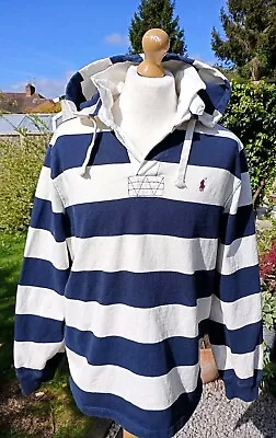 Polo Ralph Lauren Hoodie/ Rugby Shirt Jersey Mens Xl Pit Vents Great Condition  • £12.99