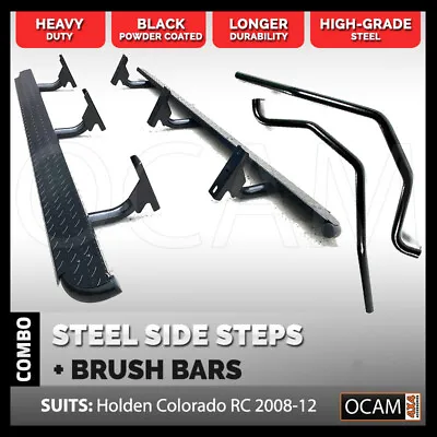 $599 • Buy Heavy Duty Side Steps & Brush Bars For Holden Colorado RC 2008-12
