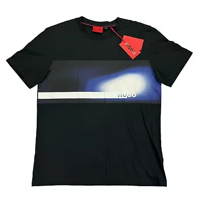 Hugo Boss Mens Doform Cotton Graphic Short Sleeve T-Shirt Black L • $34.97