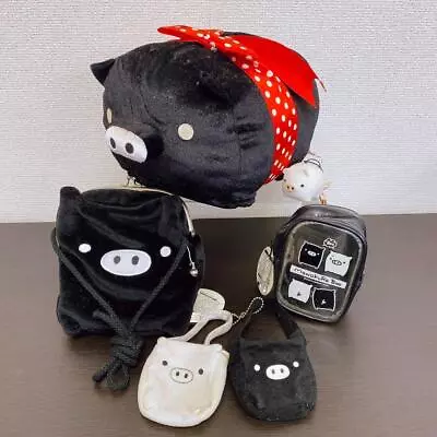 San-X Monokuro Boo Soft Stuffed 6 Set Mini Pouch Pochette Mascot Kawaii Rare • $99.99