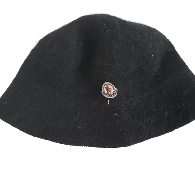 Moncler Angora Bucket Hat Unisex Size Large Soft Black Stylish Cap • $129.90
