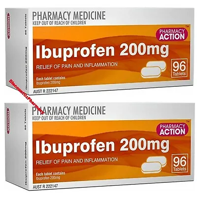 2x Ibuprofen 200mg 192 Tablets Total (Pharmacy Action Quality Generic Alternate) • $17.99