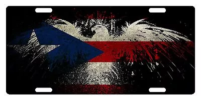 PUERTO RICO Flag Custom License Plate BORICUA  Emblem Eagle Version  • $13.41